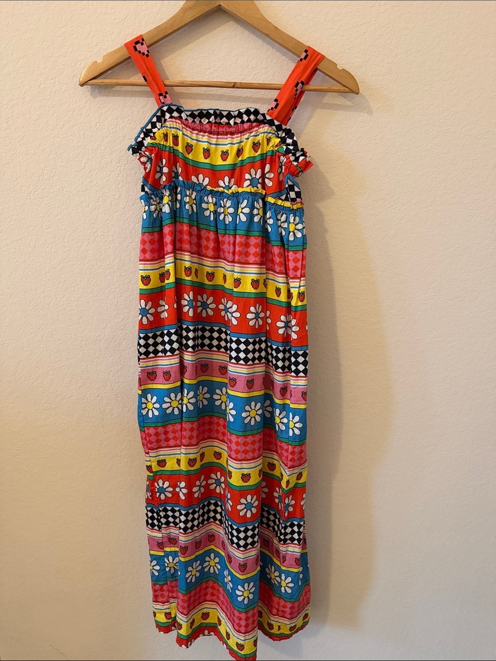 NWOT FÁBULA by FARM RIO GIRLS Striped Smocked Summer Dress Size 10 Multicolor